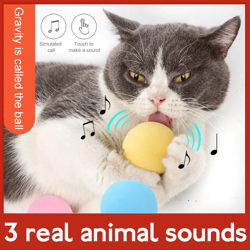 3 Colors Cat Toys New Gravity Ball Smart Touch Sounding Toys Interactive Pet Toys Squeak Toys Ball Pet Training Toy Supplies