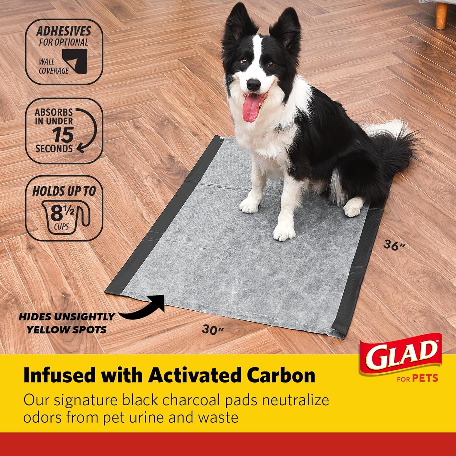for Pets Activated Carbon Puppy Training Pads | Puppy Pads for Dogs, Super Absorbent and Leak Proof Puppy Pee Pads, Giant Sized Dog Training Pads, 24 Count