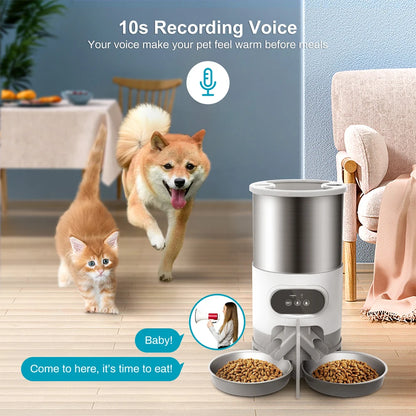 4.5L WIFI APP Automatic Pet Feeder Dry Food Dispenser Voice Recorder Timer Feeding Vending for Large Cats Dogs Smart Pet Bowl